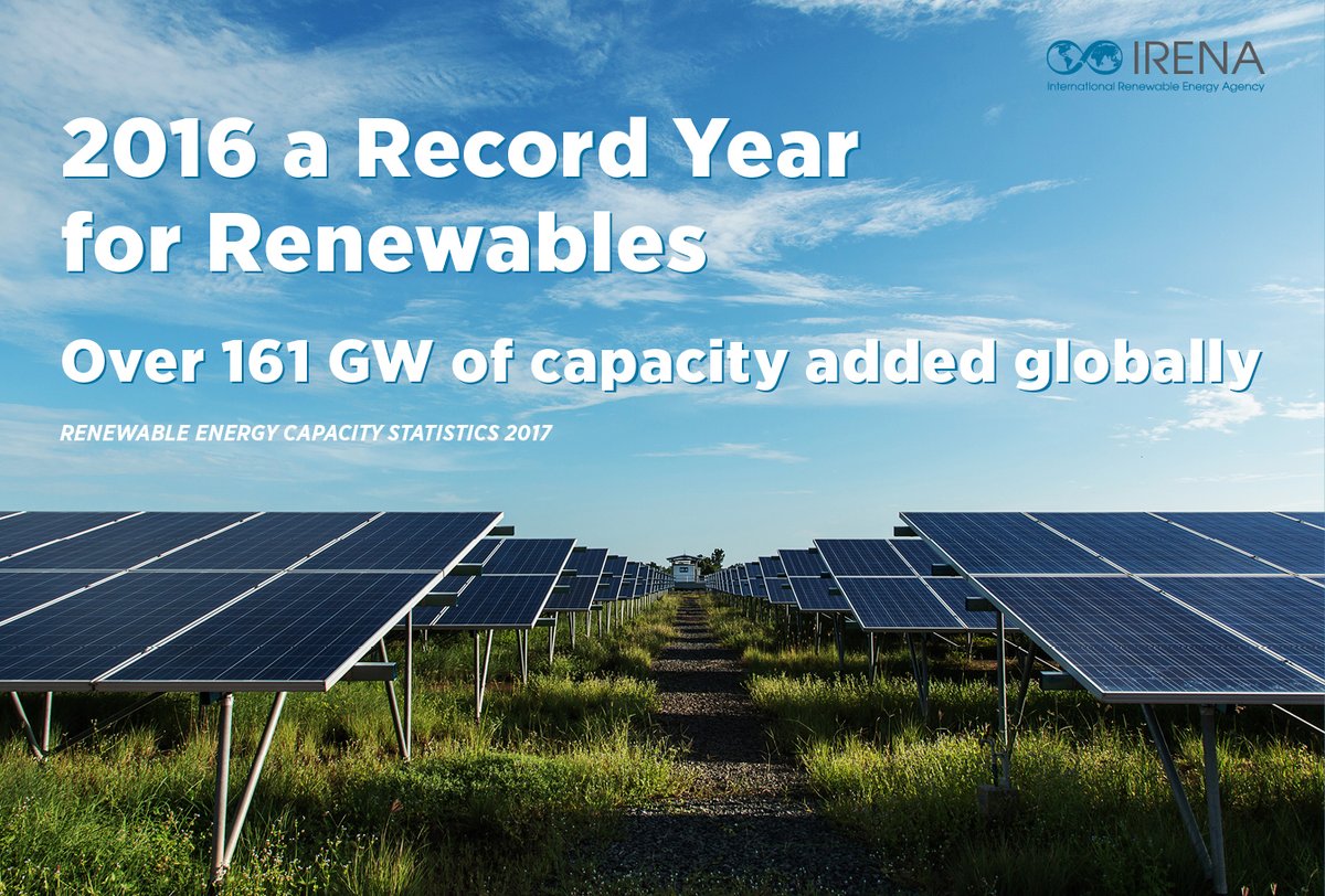 2016 a Record Year for Renewables, Latest IRENA Data Reveals