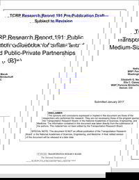 Public Transportation Guidebook for Small- and Medium-Sized Public-Private Partnerships