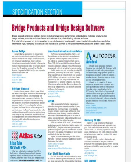 Specification Section : Bridge Products and Bridge Design Software 2017