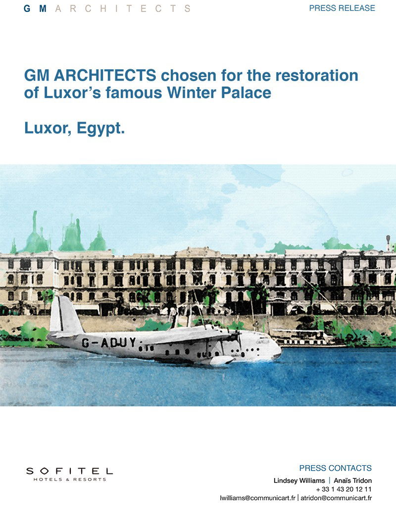 GM Architects Chosen for the Restoration of Luxor's Famous Winter Palace in Egypt