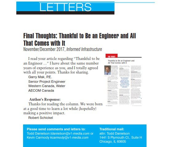 Letters from January/February 2018 Issue