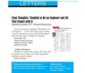 Letters from January/February 2018 Issue