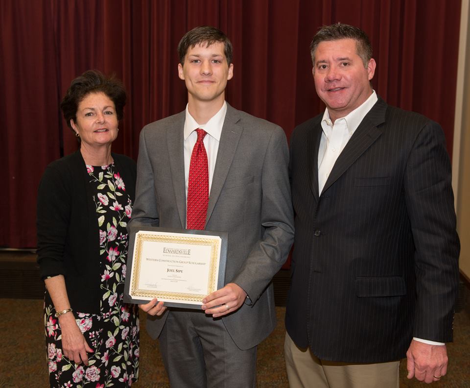 Western Specialty Contractors Presents SIUE Construction Management Major Joel Sipe with Scholarship