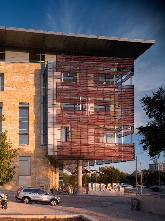 Perforated Anodized Aluminum Ideally Suited for Austin Central Library