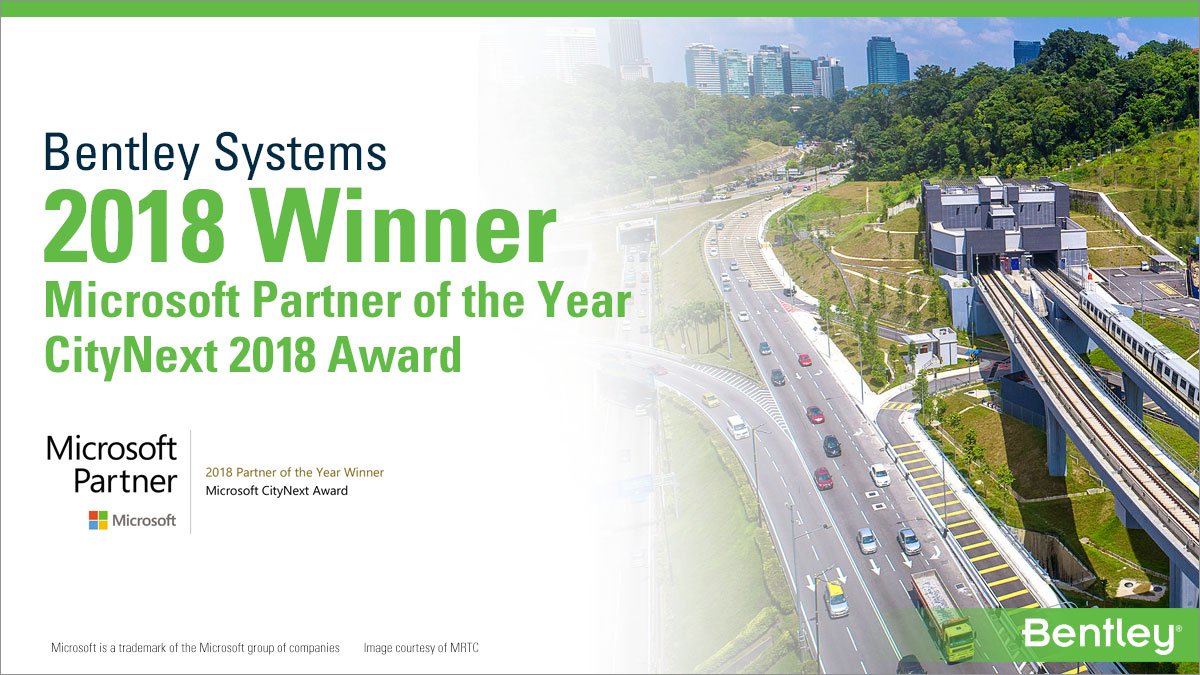 Bentley Systems Named  2018 Microsoft CityNext Partner of the Year