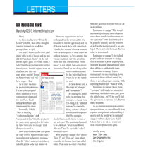 Letters from May/June 2018 Issue