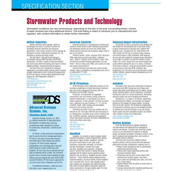 Specification Section: Stormwater Products and Technology 2018