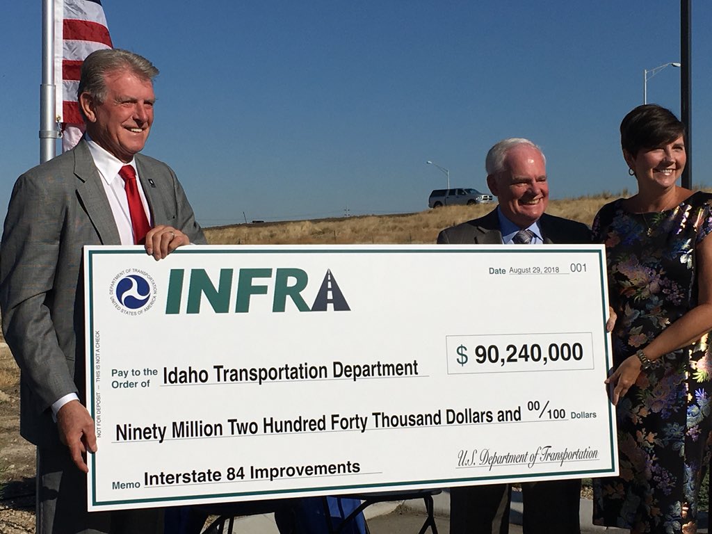Governor C. L. "Butch" Otter and FHWA Deputy Administrator Brandye Hendrickson announce $90.2M grant to expand I-84 in Nampa