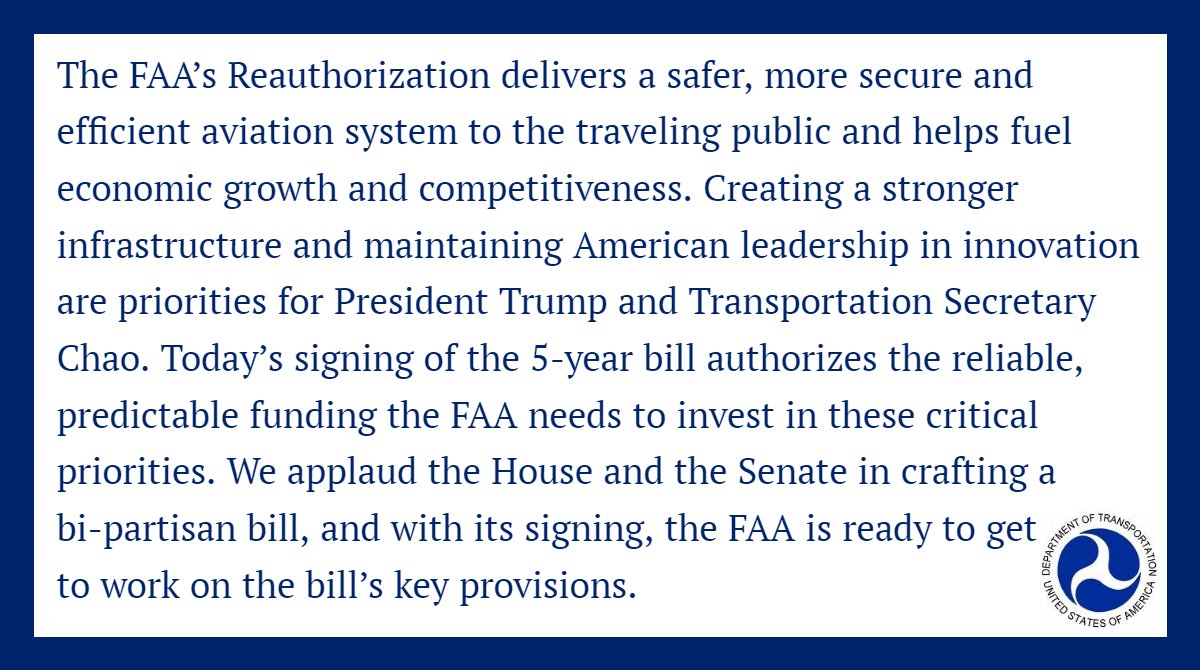 FAA Reauthorization & Disaster Program Reforms Signed into Law
