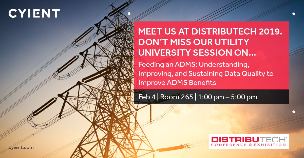 Cyient to Focus on Advanced Solutions for Network Data Quality and Governance at DistribuTECH 2019’s Utility University® Session