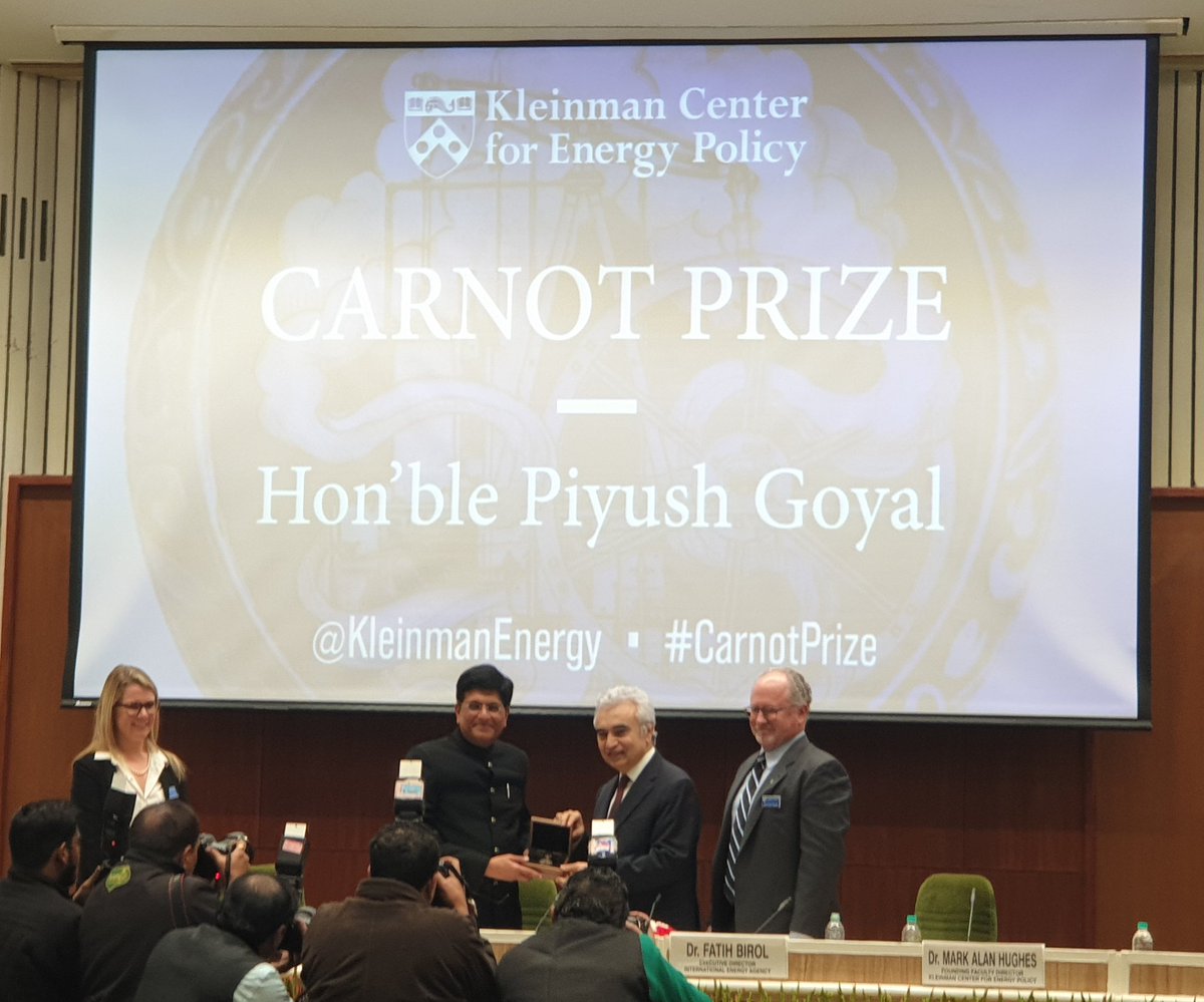 Penn Awards Indian Minister Top Prize in Energy Policy