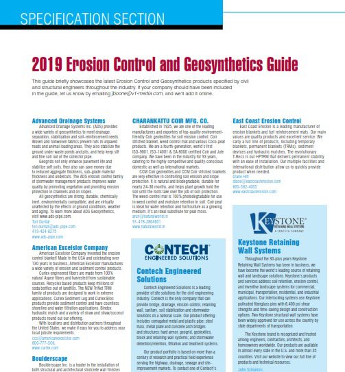 Specification Section: 2019 Erosion Control and Geosynthetics Guide