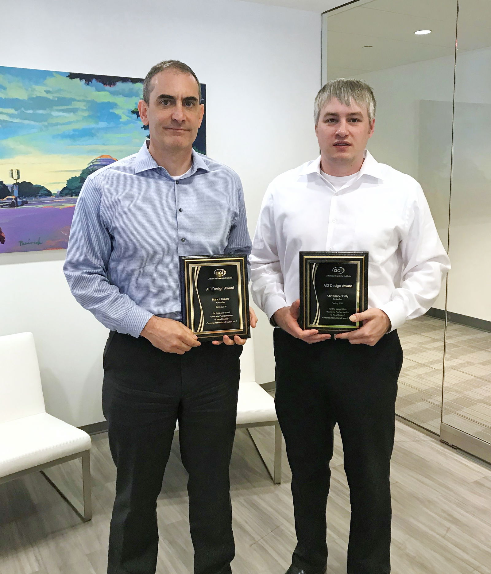 Thornton Tomasetti’s Mark Tamaro and Chris Crilly Receive American Concrete Institute Design Award