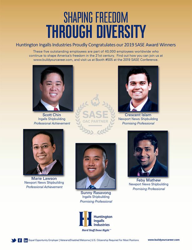 Huntington Ingalls Industries Employees Honored At Annual Society of Asian Scientists and Engineers National Conference