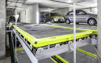 Automatic parking system creates space for new building in Dusseldorf's trendy Friedrichstadt district