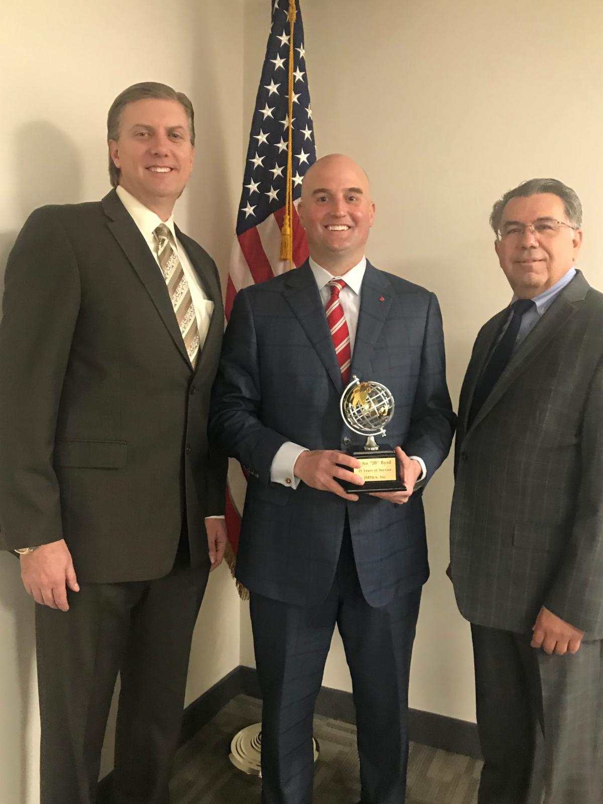 John "JB" Byrd Recognized for1 5 Years of Service at JMP&A