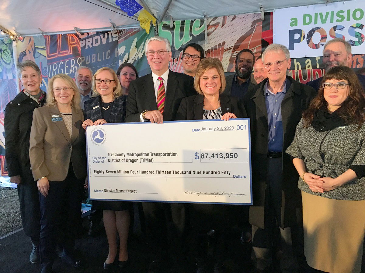 USDOT Announces $87.4 Million for Division Transit Project in Portland, Oregon