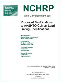 Proposed Modifications to AASHTO Culvert Load Rating Specifications