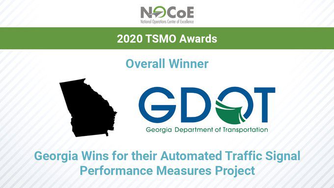 Georgia Department of Transportation Announced as the 2020 NOCoE TSMO Awards Overall Winner