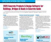 Specification Section: 2020 Concrete Products & Design Software for Buildings, Bridges & Roads in Concrete Guide