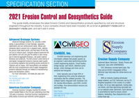 Specification Section: 2021 Erosion Control and Geosynthetics Guide