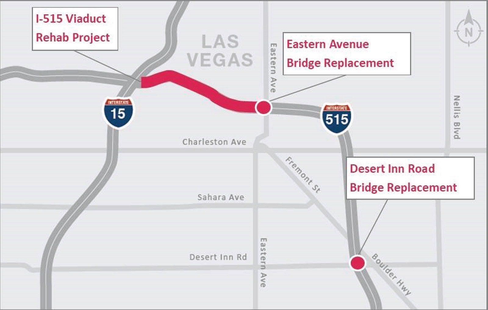 NDOT Awards $39 Million I-515 Viaduct Rehab Project in Downtown Las Vegas