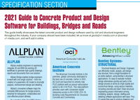 Specification Section: 2021 Guide to Concrete Product and Design Software for Buildings, Bridges and Roads