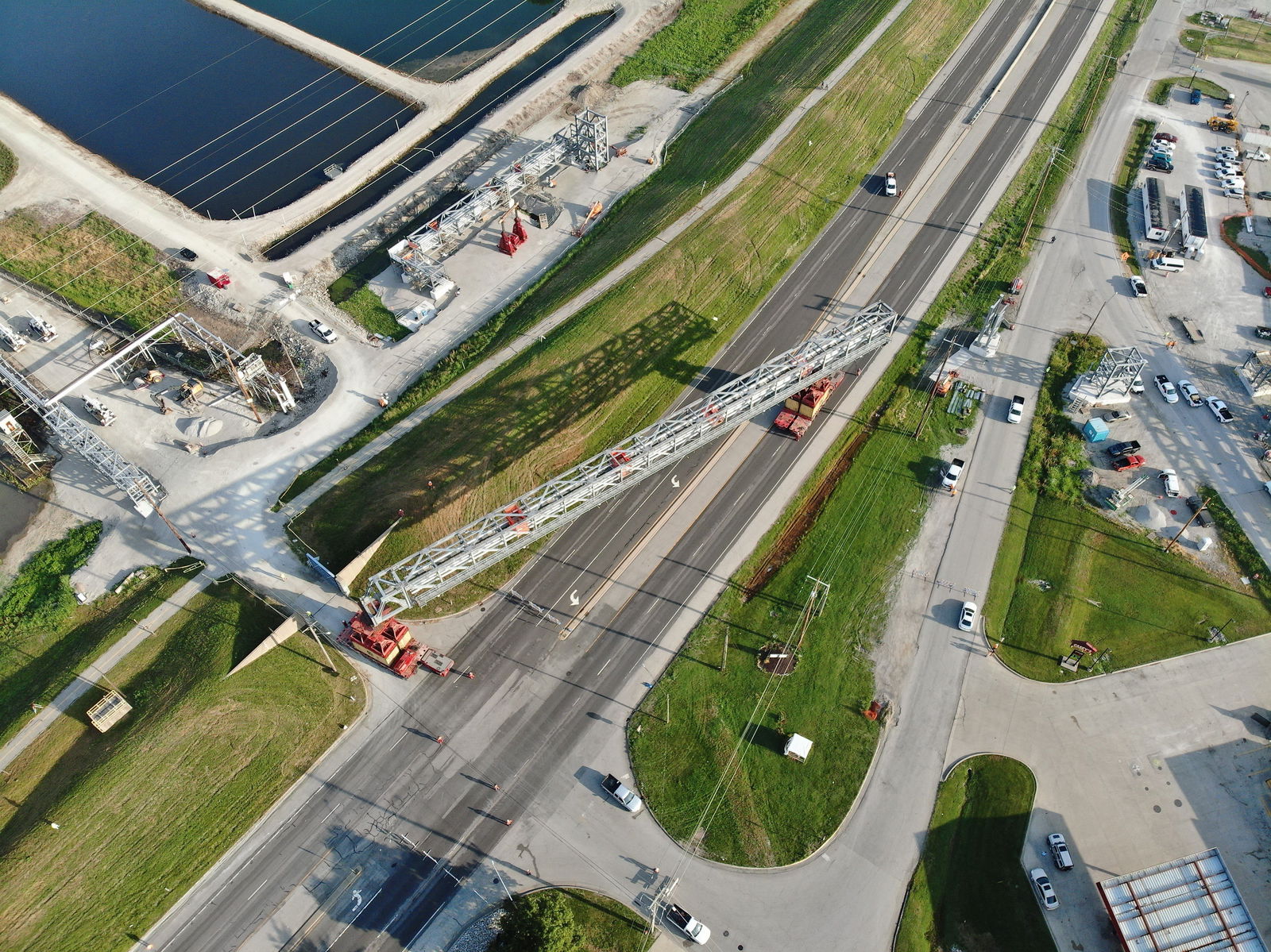 Pipe racks installed with minimized disruption