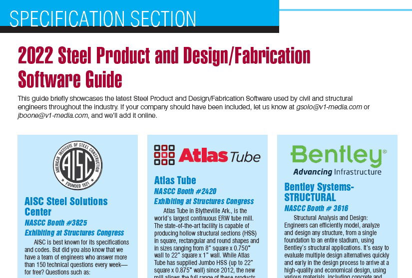 2022 Steel Product and Design/Fabrication Software Guide