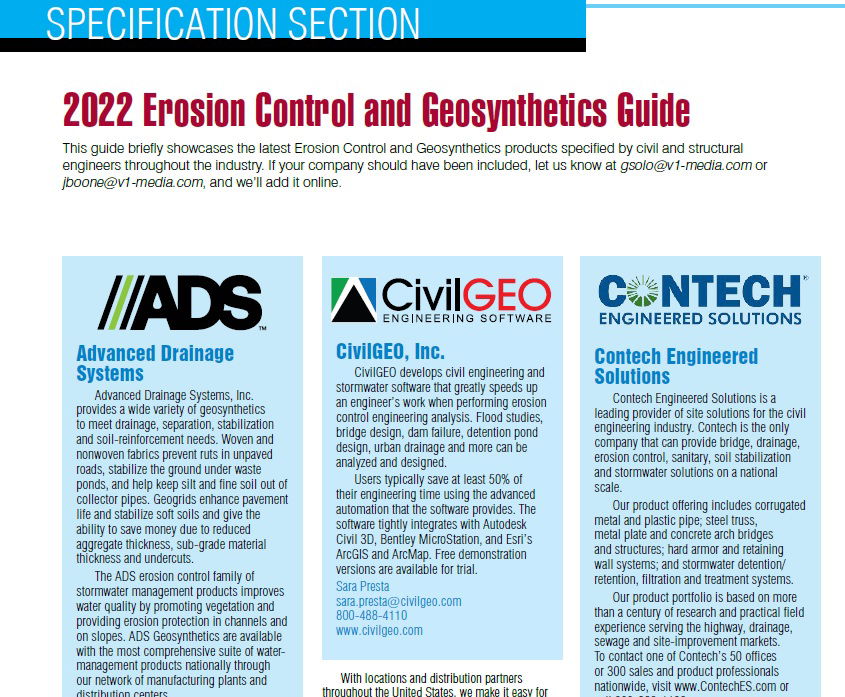 Specification Section: 2022 Erosion Control and Geosynthetics Guide