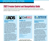 Specification Section: 2022 Erosion Control and Geosynthetics Guide