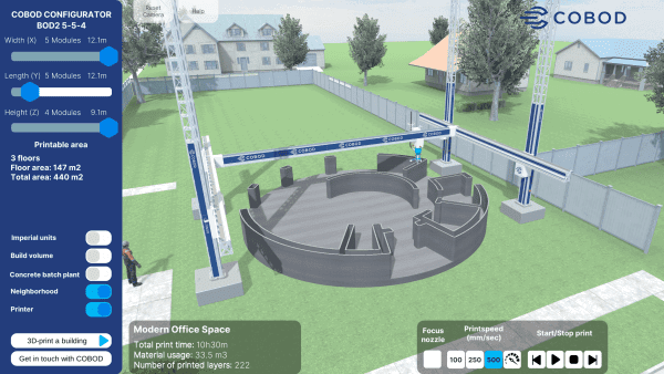 COBOD Releases the World's First 3D Construction Printer Configurator