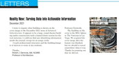 Letters from April 2022 Issue