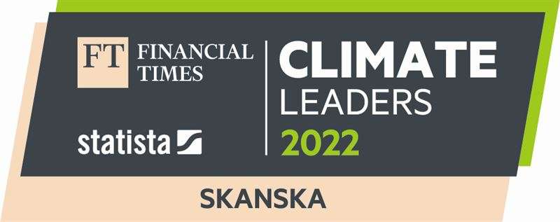 Skanska named an international leader in sustainability