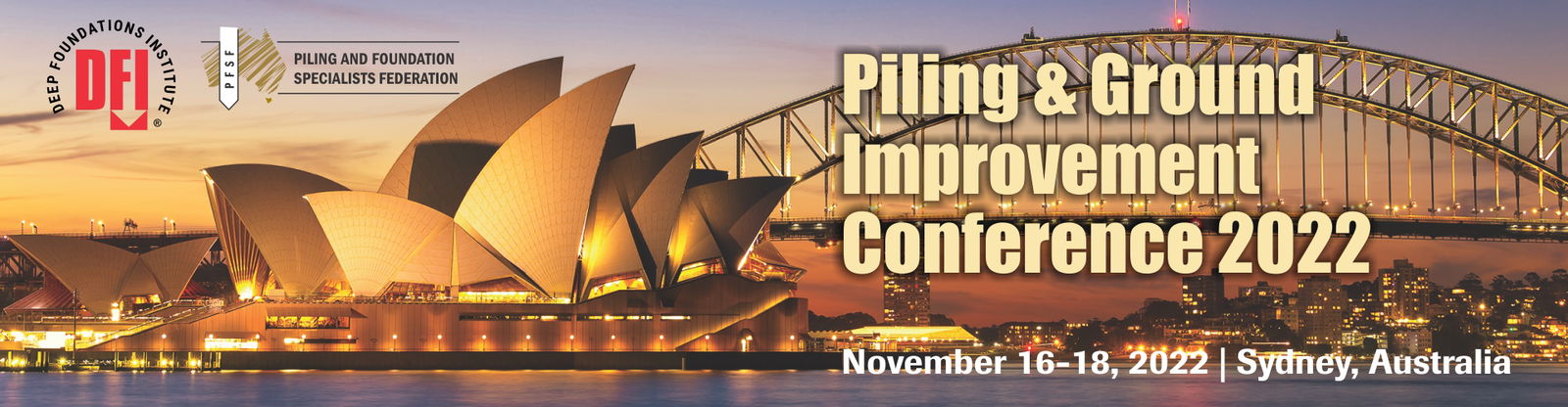 DFI-PFSF Hosting Piling & Ground Improvement Conference in Australia, November 2022