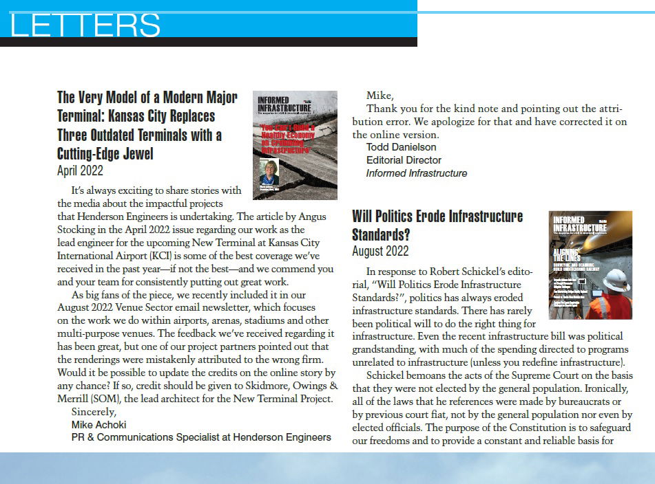 Letters from October 2022 Issue