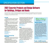 Specification Section: 2022 Concrete Products and Design Software for Buildings, Bridges and Roads