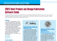 Specification Section: 2023 Steel Product and Design/Fabrication Software Guide