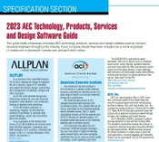 Specification Section: 2023 AEC Technology, Products, Services and Design Software Guide