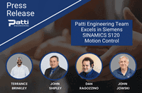 Certification Success: Patti Engineering Team Excels in Siemens SINAMICS S120 Motion Control