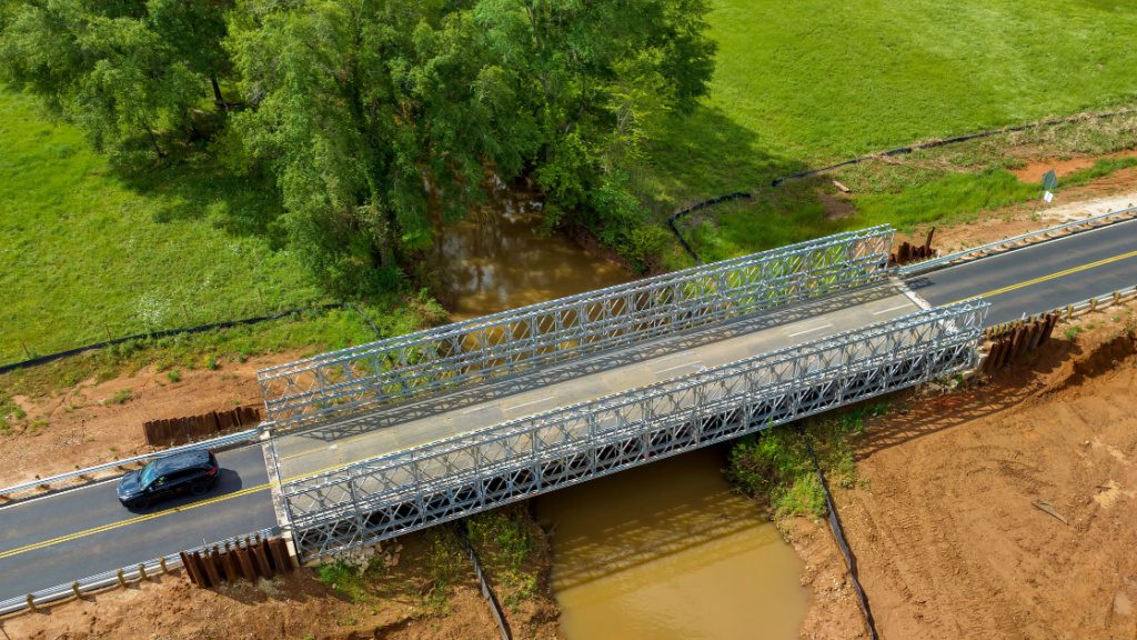 Acrow Bridge Installed to Provide a Safe Detour During Highway Construction in Texas