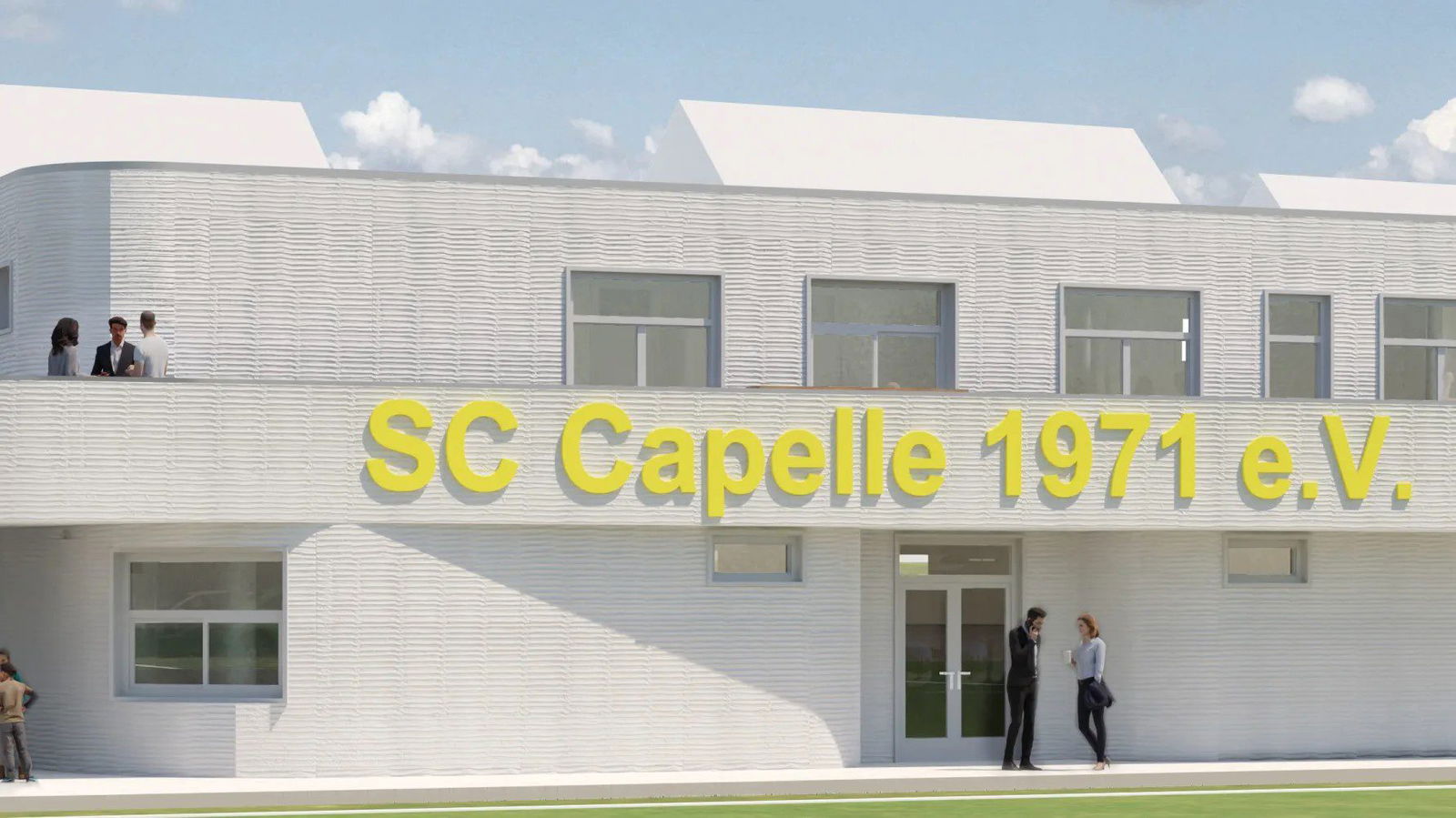 PERI 3D Construction Starts Europe's first 3D Printed Public Building - A Two Story Football Clubhouse