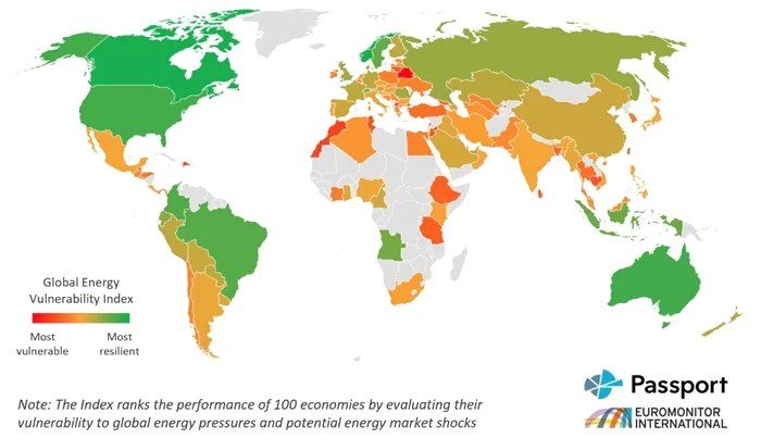 Euromonitor’s first-ever Global Energy Vulnerability Index highlights international risk of energy shocks