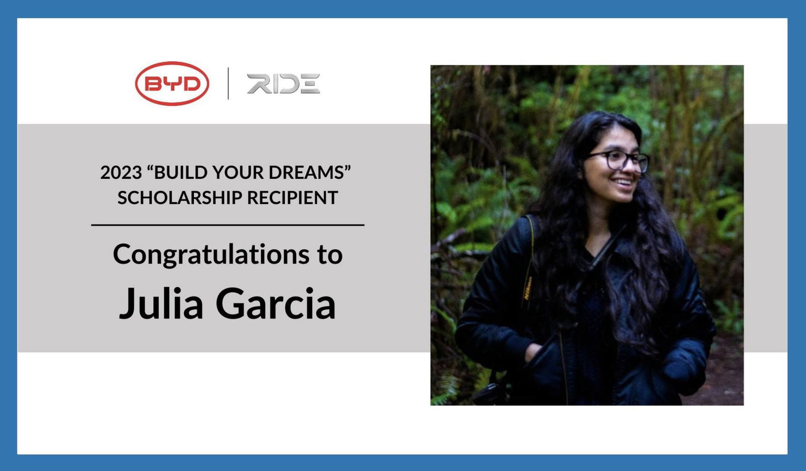 BYD | RIDE Supports Women in Transportation with $5,000 Build Your Dreams Scholarship