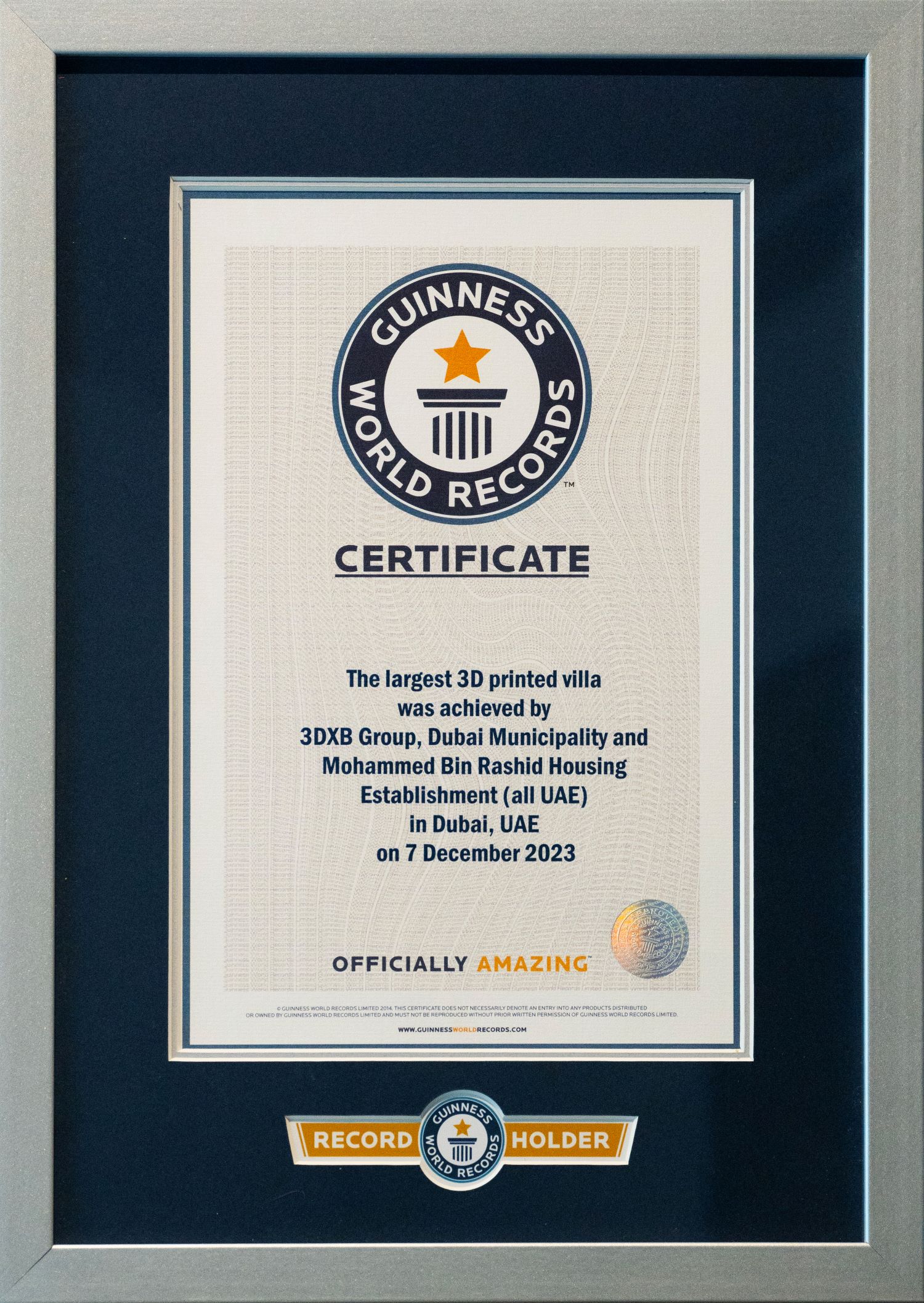 3DXB Group Sets Guinness World Record For the Largest 3D-Printed Villa in Dubai