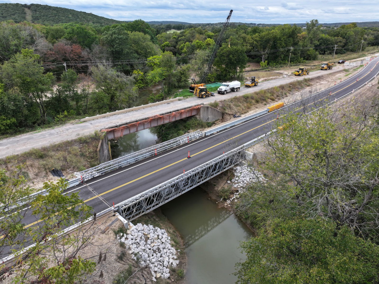 Acrow Bridge Installed to Carry Detoured Traffic During U.S. Highway Upgrades in Rural Oklahoma