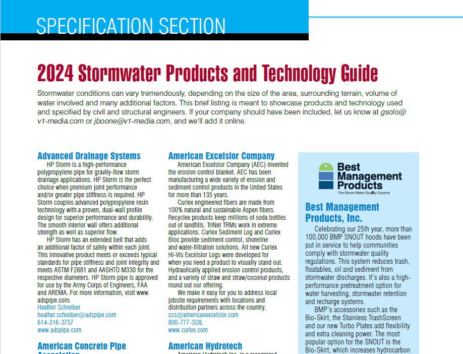 Specification Section: 2024 Stormwater Products and Technology Guide
