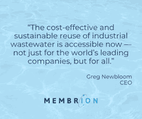 Membrion announces stellar pilot results for novel wastewater reuse solution at 100+ Accelerator Demo Day and Sustainable Innovation Expo