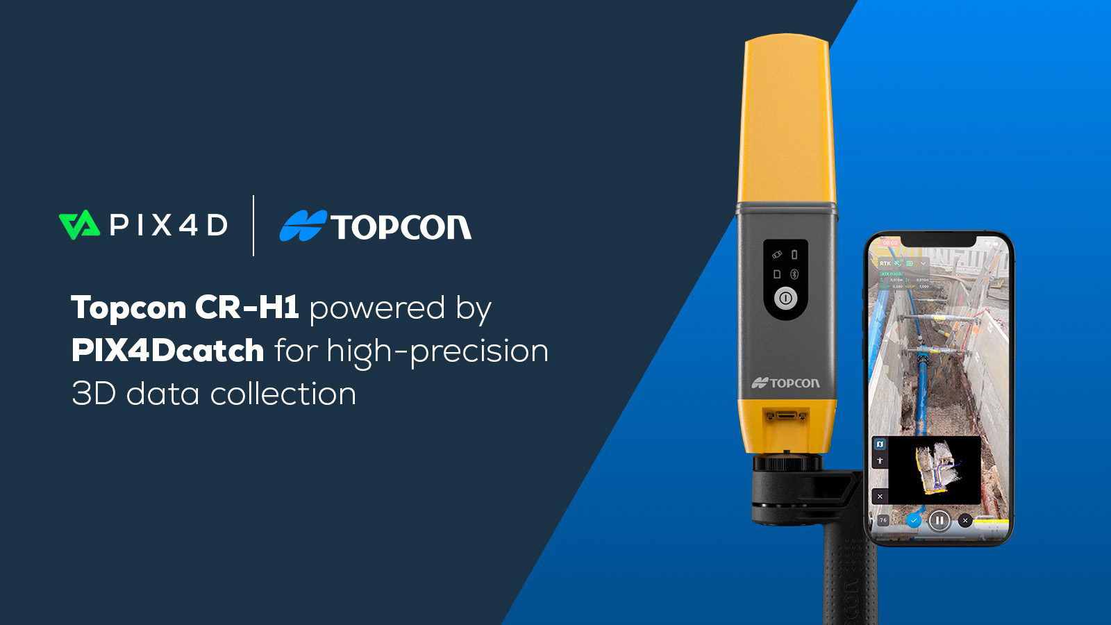PIX4Dcatch is an integral component of Topcon’s newest handheld scanning solution, the CR-H1, designed for accurate reality capture