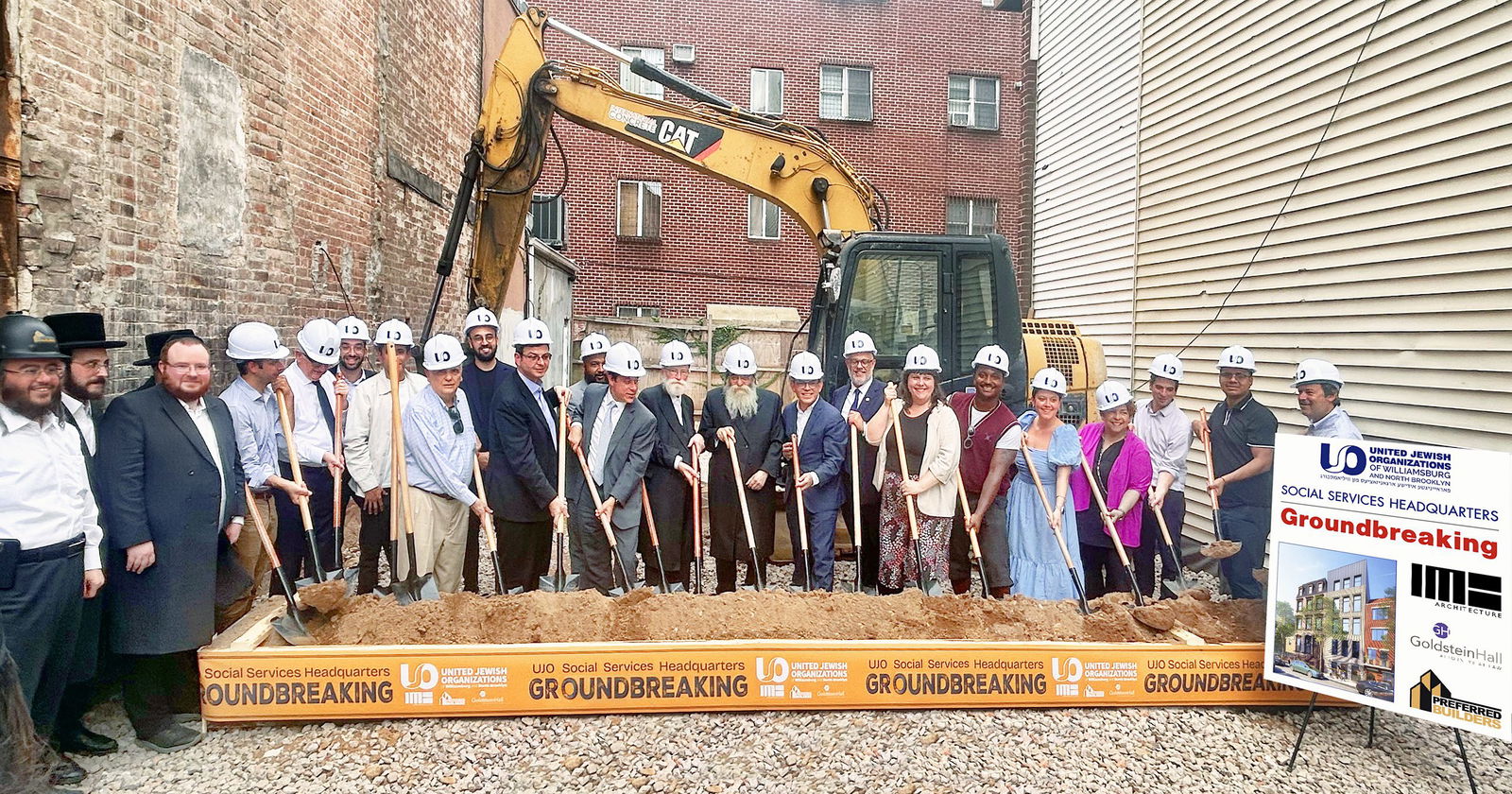 United Jewish Organizations of Williamsburg and North Brooklyn, IMC Architecture and Preferred Builders Break Ground for UJO's Social Services Headquarters at 498 Bedford Avenue in Brooklyn
